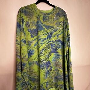Magellan Outdoors Long Sleeve Tee Green and Blue